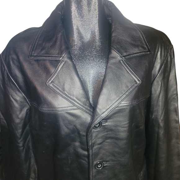 Catalini Men's Black Leather Jacket S - Picture 2 of 7